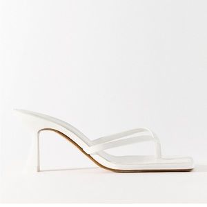 Zara Strappy Toe Post Heel Leather Sandals